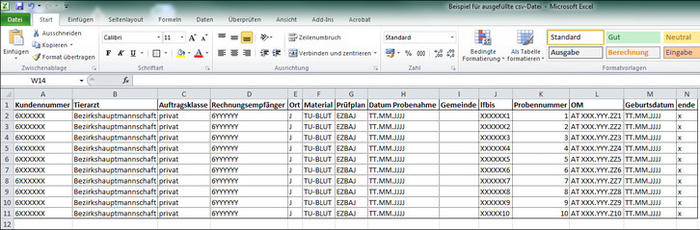 Example csv file 