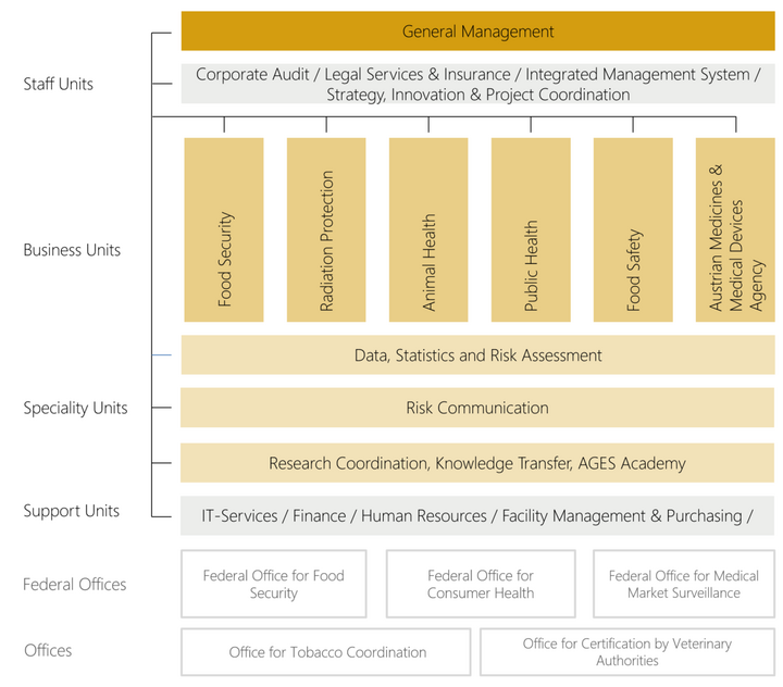 AGES corporate structure Organisation chart (Enlarges Image in Dialog Window)